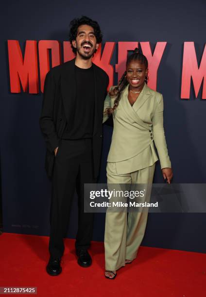 Dev Patel and Clara Amfo attend the special screening of "Monkey Man" at Picturehouse Central on March 25, 2024 in London, England.