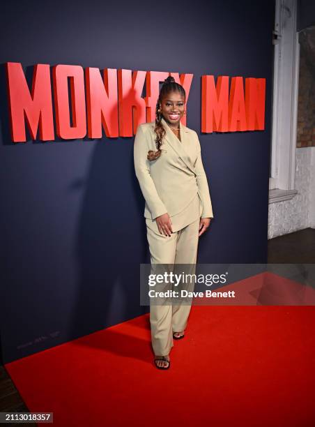 Clara Amfo attends the UK Special Screening of "Monkey Man" at Picturehouse Central on March 25, 2024 in London, England.