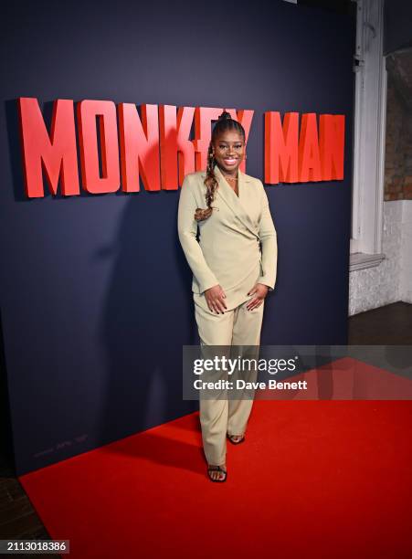 Clara Amfo attends the UK Special Screening of "Monkey Man" at Picturehouse Central on March 25, 2024 in London, England.