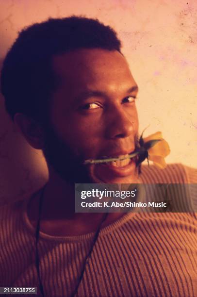 Portrait of Roy Ayers, close up, at Sankei Hall, Tokyo, Japan, 12th June 1971.