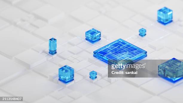 network server, abstract digital structure. symbol of technology / networking / digital architecture.  creative 3d illustration - blockchain isometric stock pictures, royalty-free photos & images