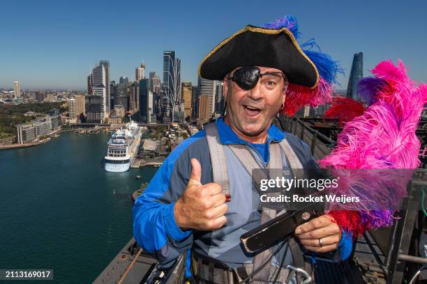 In this image released on March 26, 2024 The Wiggles, Wiggly Friends and Captain Feathersword in front of Royal Caribbean's Ovation of the Seas in...