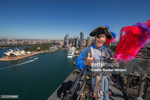 In this image released on March 26, 2024 The Wiggles, Wiggly Friends and Captain Feathersword in front of Royal Caribbean's Ovation of the Seas in...