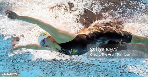 Yui Ohashi competes in the Women's 200m Individual Medley final during day eight of the Swimming Olympic Qualifier at Tokyo Aquatics Centre on March...