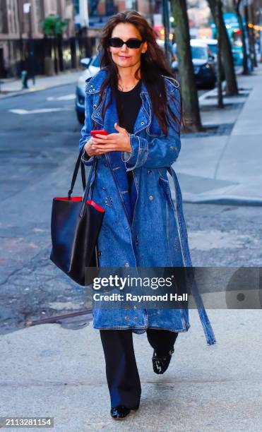 Katie Holmes is seen on March 25, 2024 in New York City.