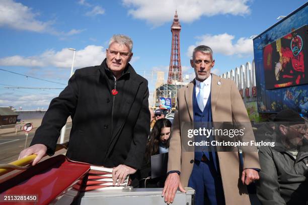 Reform UK MP for Ashfield Lee Anderson and Mark Butcher, the newly announced Reform UK candidate for the Blackpool South by-election, travel along...