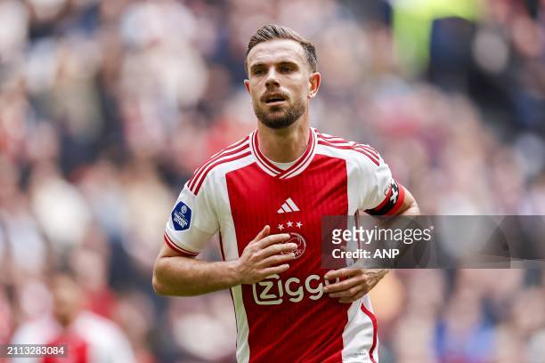 Jordan Henderson of Ajax during the Dutch Eredivisie match between Ajax Amsterdam and Fortuna Sittard at the Johan Cruijff ArenA on March 10, 2024 in...