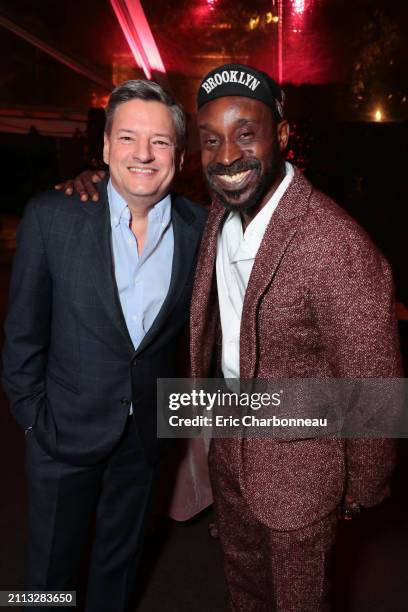 Netflix Chief Content Officer Ted Sarandos and Rob Morgan seen at Netflix toast celebrating the 90th Academy Awards nominees, Los Angeles, USA - 01...