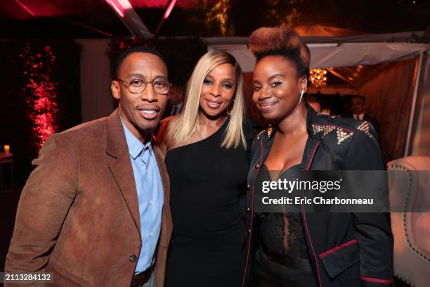 Raphael Saadiq, Mary J. Blige and Dee Rees seen at Netflix toast celebrating the 90th Academy Awards nominees, Los Angeles, USA - 01 March 2018