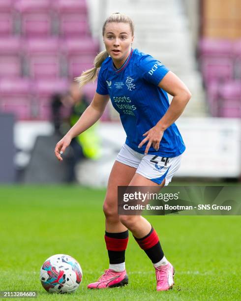 Rangers' Olivia McLoughlin in action during the Sky Sports Cup Final match between Partick Thistle and Rangers at Tynecastle Park, on March 24 in...