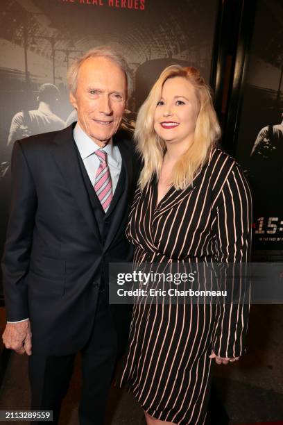 Clint Eastwood, Director/Producer, Kathryn Eastwood seen at Warner Bros. Pictures 'The 15:17 to Paris' World Premiere, Los Angeles, CA, USA - 5...