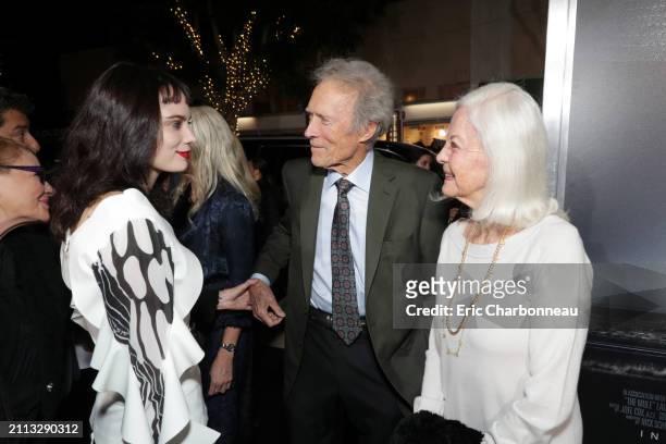 Graylen Spencer Eastwood, Clint Eastwood, Director/Producer/Actor, Maggie Johnson seen at Warner Bros. Pictures World Premiere of 'The Mule' at...