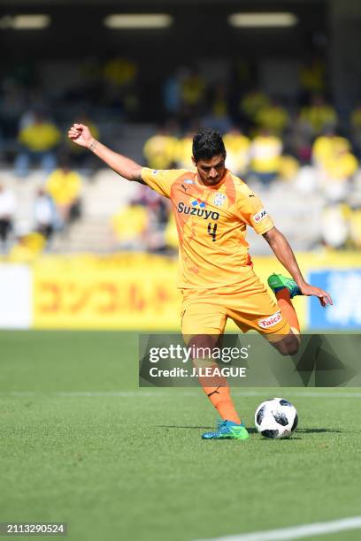 Freire during the J.League J1 match between Shimizu S-Pulse and Kashiwa Reysol at IAI Stadium Nihondaira on April 28, 2018 in Shizuoka, Japan.