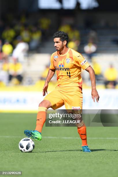 Freire of Shimizu S-Pulse in action during the J.League J1 match between Shimizu S-Pulse and Kashiwa Reysol at IAI Stadium Nihondaira on April 28,...