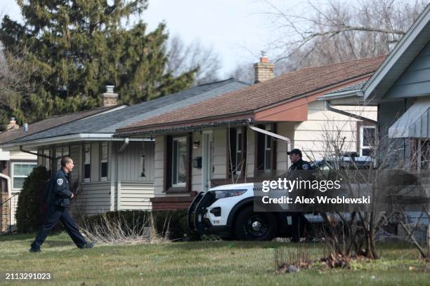 Police on the scene of the 2300 block of Holmes St. That was involved in a stabbing incident on March 28, 2024 in Rockford, Illinois. Four people...