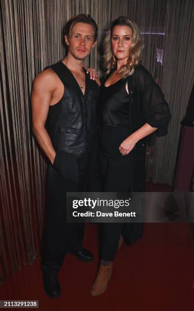 Rob Houchen and Alice Fearn attend a gala performance of "Cabaret At The Kit Kat Club" featuring new cast members on March 28, 2024 in London,...