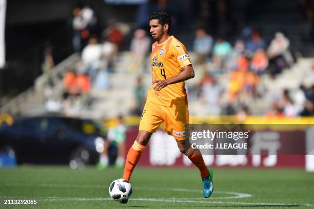 Freire of Shimizu S-Pulse in action during the J.League J1 match between Shimizu S-Pulse and Kashiwa Reysol at IAI Stadium Nihondaira on April 28,...