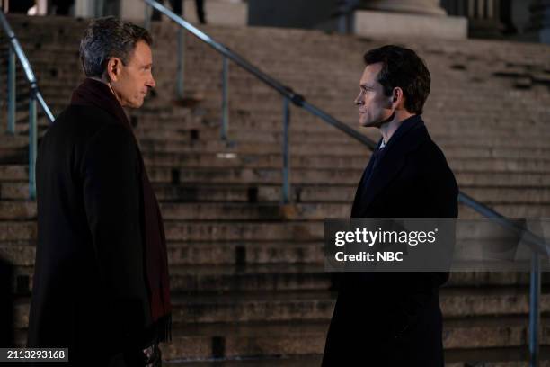 Facade" Episode 23008 -- Pictured: Tony Goldwyn as DA Nicholas Baxter, Hugh Dancy as ADA Nolan Price --