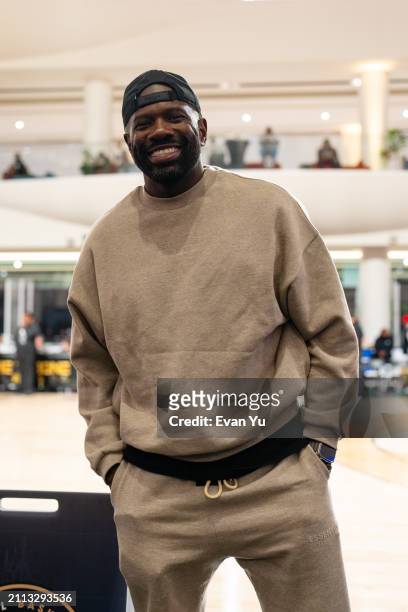 Jason Richardson attends the game between the Columbus Explorers and the Notre Dame Knights during The Throne high school basketball tournament on...