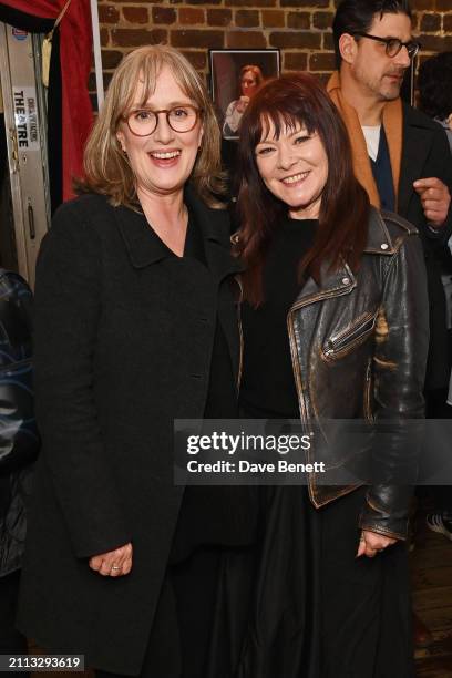 Jenna Russell and Finty Williams attend the press night after party for "Power Of Sail" at the Menier Chocolate Factory on March 28, 2024 in London,...