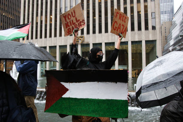 NY: Pro-Palestinian Protesters Gather Outside Biden Fundraiser At Radio City Music Hall