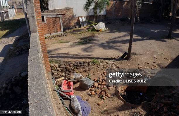 View of the farm where a group of mothers from the "Guerreros Buscadores" collective found on March 23 two clandestine crematory ovens and 27 bags...