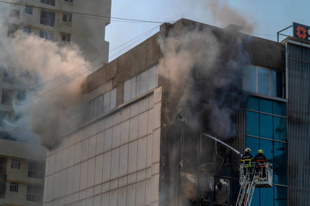IND: Massive Fire Breaks Out At Vardaman Garment Shop In Malad East