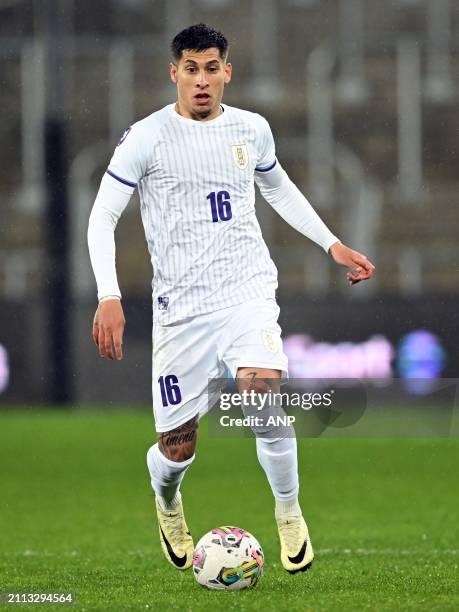 Mathias Olivera of Uruguay during the friendly Interland match between Ivory Coast and Uruguay at Stade Bollaert Delelis on March 26, 2024 in Lens,...