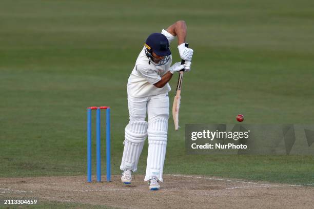 Nikhil Gorantla of Durham UCCE is batting during the friendly match between Durham County Cricket Club and Durham UCCE at the Seat Unique Riverside...