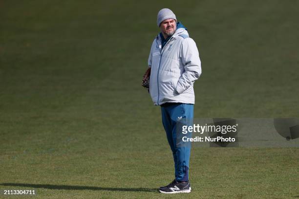Neil Killeen, the England men's elite fast bowling coach, is watching the friendly match between Durham County Cricket Club and Durham UCCE at the...