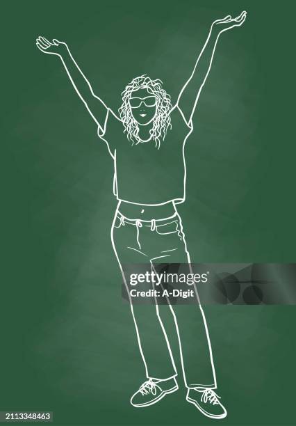 self-confident me chalkboard - nonbinary stock illustrations