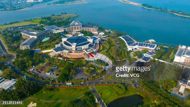 Aerial view of the Boao Forum for Asia International Conference Center on March 25, 2024 in Boao, Hainan Province of China. The Boao Forum for Asia...