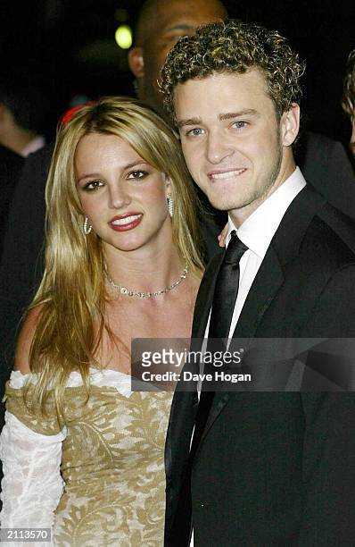 Pop singers Justin Timberlake and Britney Spears at the Clive Davis Pre-Grammy Party at the Beverly Hills Hilton, Beverly Hills, California on...