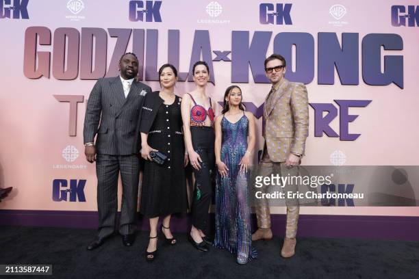 Brian Tyree Henry, Fala Chen, Rebecca Hall, Kaylee Hottle and Dan Stevens attend Warner Bros. Premiere of "Godzilla X Kong: The New Empire" at TCL...