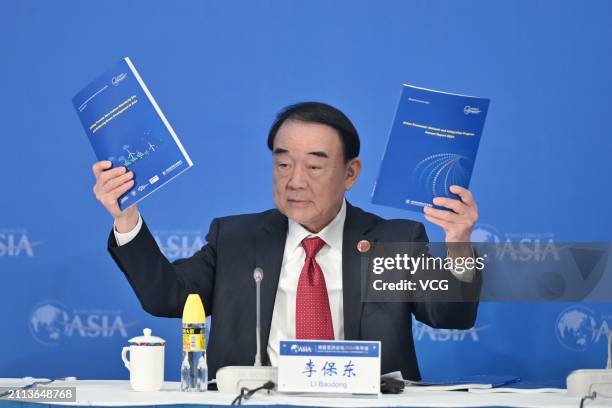 Li Baodong, secretary-general of the Boao Forum for Asia , releases the Asian Economic Outlook and Integration Progress Annual Report 2024 at the...