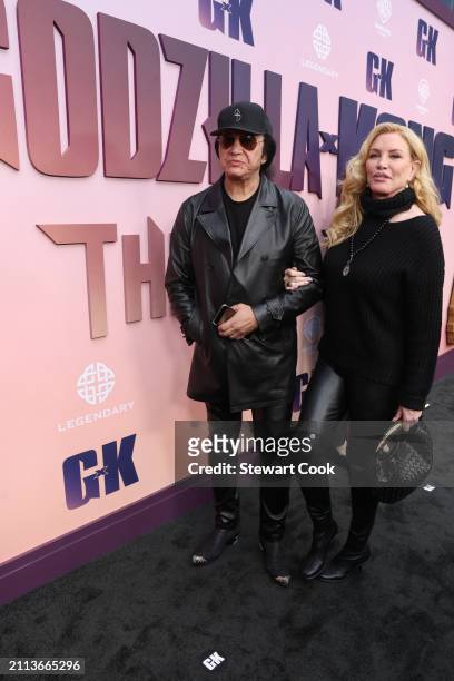 Gene Simmons and Shannon Tweed attend Warner Bros. Premiere of "Godzilla X Kong: The New Empire" at TCL Chinese Theatre on March 25, 2024 in...