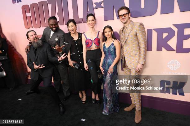Adam Wingard, Brian Tyree Henry, Fala Chen, Rebecca Hall, Kaylee Hottle and Dan Stevens attend the Warner Bros. And Legendary Pictures world premiere...