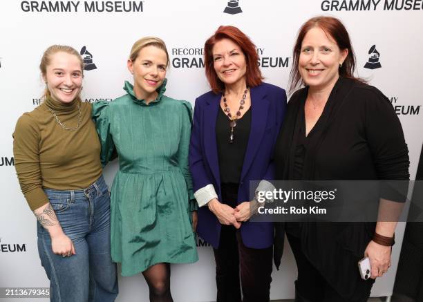 Anabel Hilly of The Recording Academy, artist Aoife O'Donovan, Rosanne Cash and Lynne Sheridan, Vice President, Artist Relations, Public Programming...