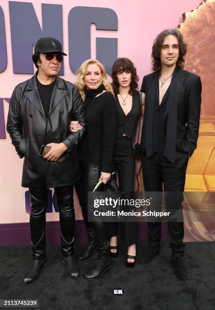 Gene Simmons, Shannon Tweed, Keltie Straith and Nick Simmons attend the Warner Bros. And Legendary Pictures world premiere of "Godzilla X Kong: The...