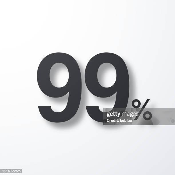 99% - ninety-nine percent. icon with shadow on white background - film festival vector stock illustrations