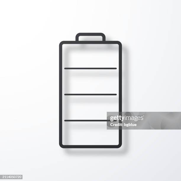 battery. line icon with shadow on white background - lithium stock illustrations