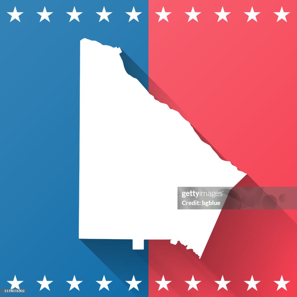 DeKalb County, Georgia. Map on blue and red background