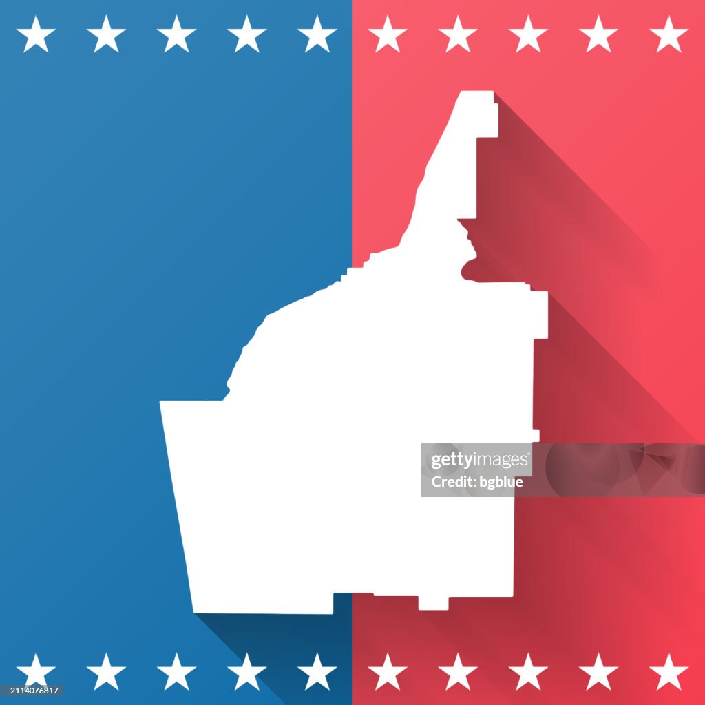Floyd County, Georgia. Map on blue and red background