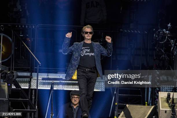 Garry Tallent of Bruce Springsteen and the E Street Band performs on stage at Pechanga Arena on March 25, 2024 in San Diego, California.