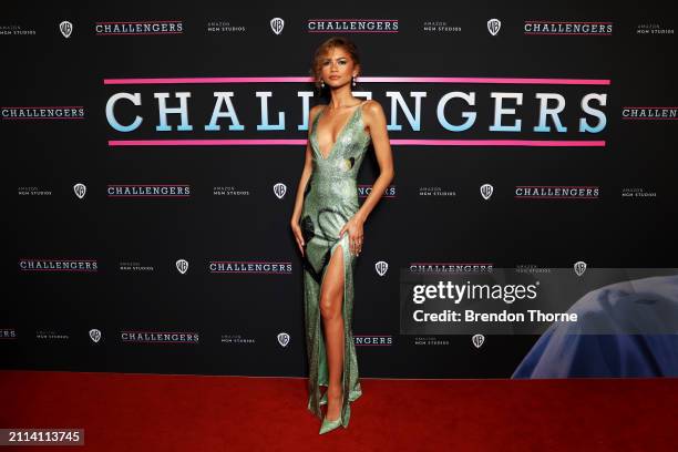 Zendaya attends the Australian premiere of "Challengers" at the State Theatre on March 26, 2024 in Sydney, Australia.