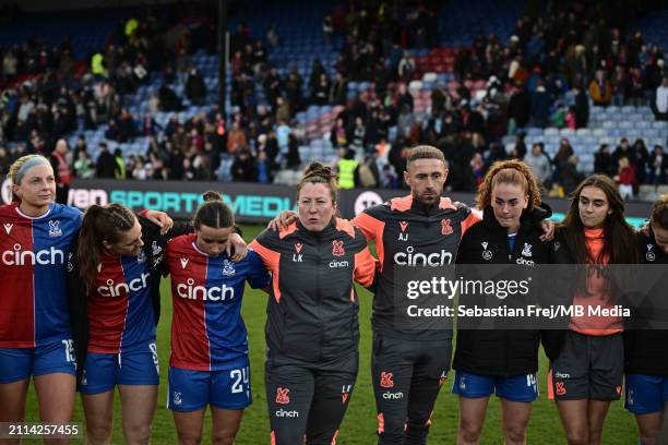 Hayley Nolan, Molly Sharpe, Shanade Hopcroft, Laura Kaminski, Annabel Blanchard during Barclays Women's Championship match between Crystal Palace...