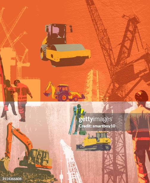 ilustraciones, imágenes clip art, dibujos animados e iconos de stock de tema de construcción - sindicato