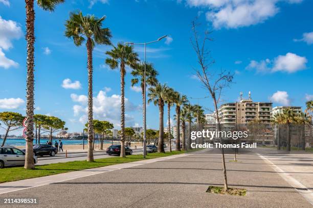 on the seafront in vlorë in albania - albania stock pictures, royalty-free photos & images