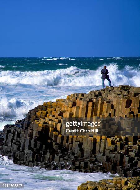 giant's causeway, unesco world heritage site, county antrim, northern ireland - hexagon 2002 stock pictures, royalty-free photos & images