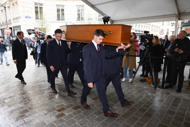 FRA: Frederic Mitterrand's Funerals At Eglise Saint-Thomas-d'Aquin